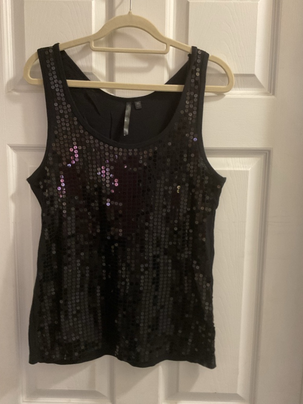 Younique Black sequin tank top XL
